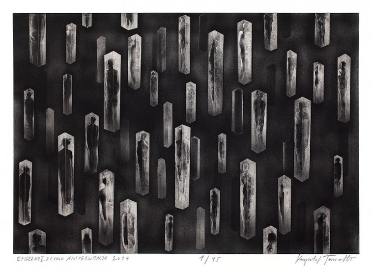Epidermis I, from the cycle Antigravity | alintaglio | 70×99 cm | 2014